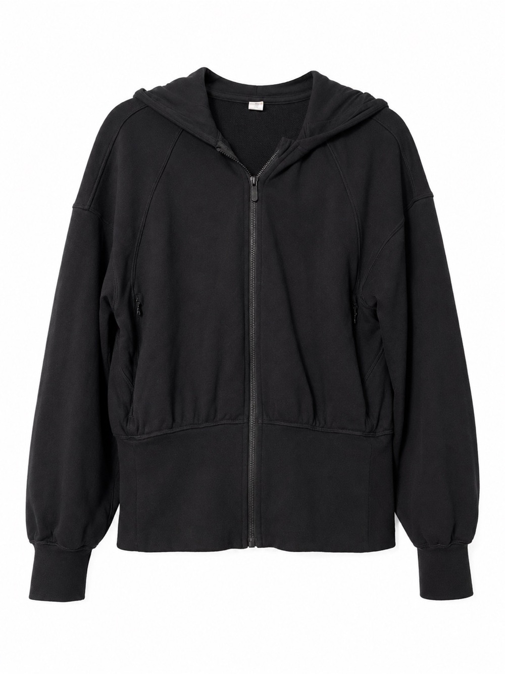 Lululemon Hugged Waist Zip Hoodie Black Cropped Jacket Size 8